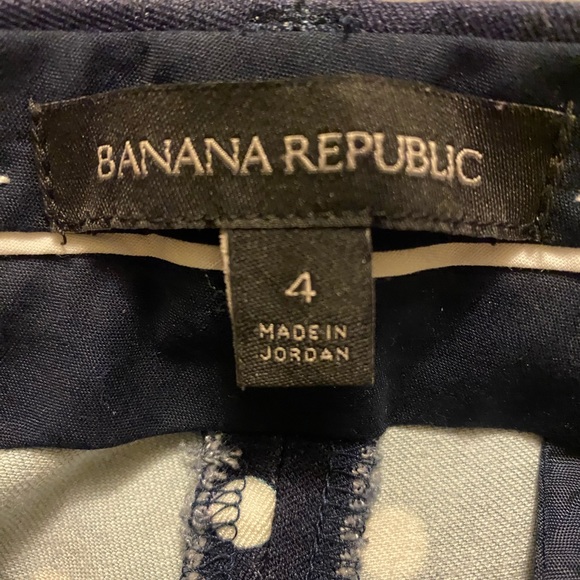 Dark blue & white polka dot Sloan ankle fit Banana Republic pants (size 4). - Picture 3 of 11